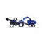 Детский трактор на педалях с прицепом, передним и задним ковшиком Falk 3090W NEW HOLLAND (цвет - синий),  код товара: 3090W